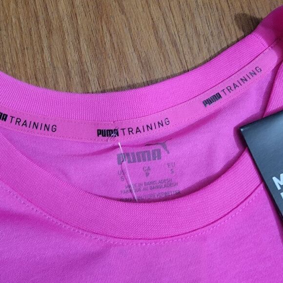Puma Babes For Barbells Running Training T Shirt Pink Black Cancer Awareness Top - Picture 6 of 7